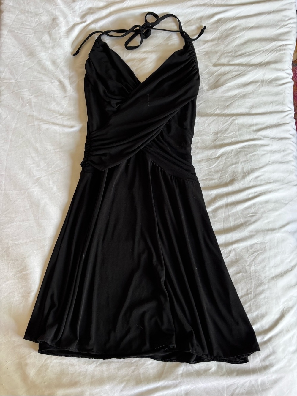 Black Halter Wrap A-Line Dress - Classic Women's Evening Dress